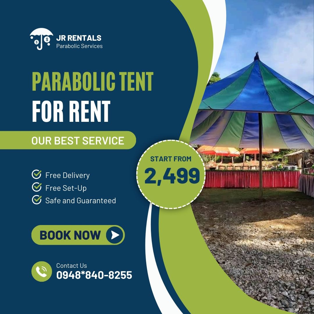 Jr Rentals - FOR RENT : WATERPROOF PARABOLIC TENT Sa mga... | Facebook
