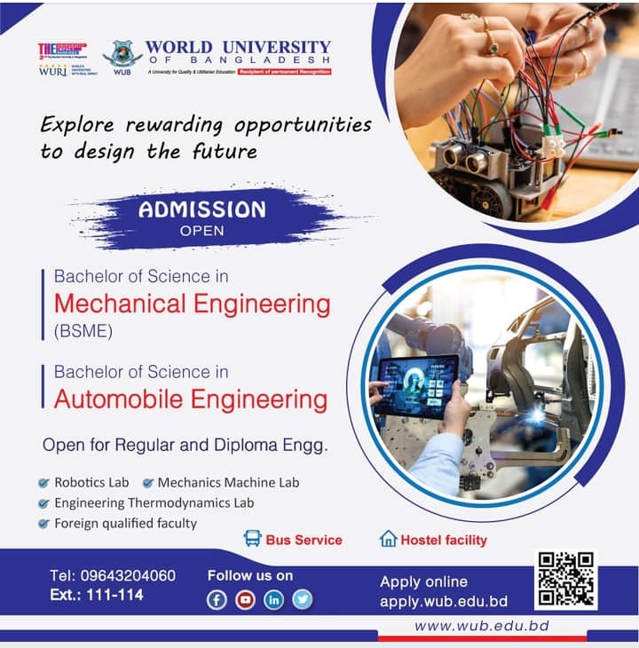 Mechanical Engineering Students of World University of Bangladesh - WUB