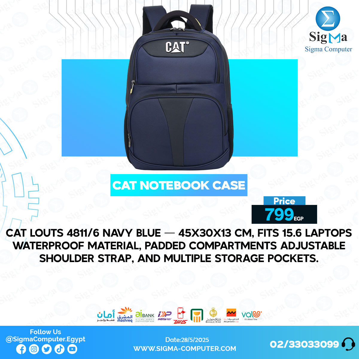 Sigma Computer - Cat Louts 4811 6 Navy Blue Durable... | Facebook