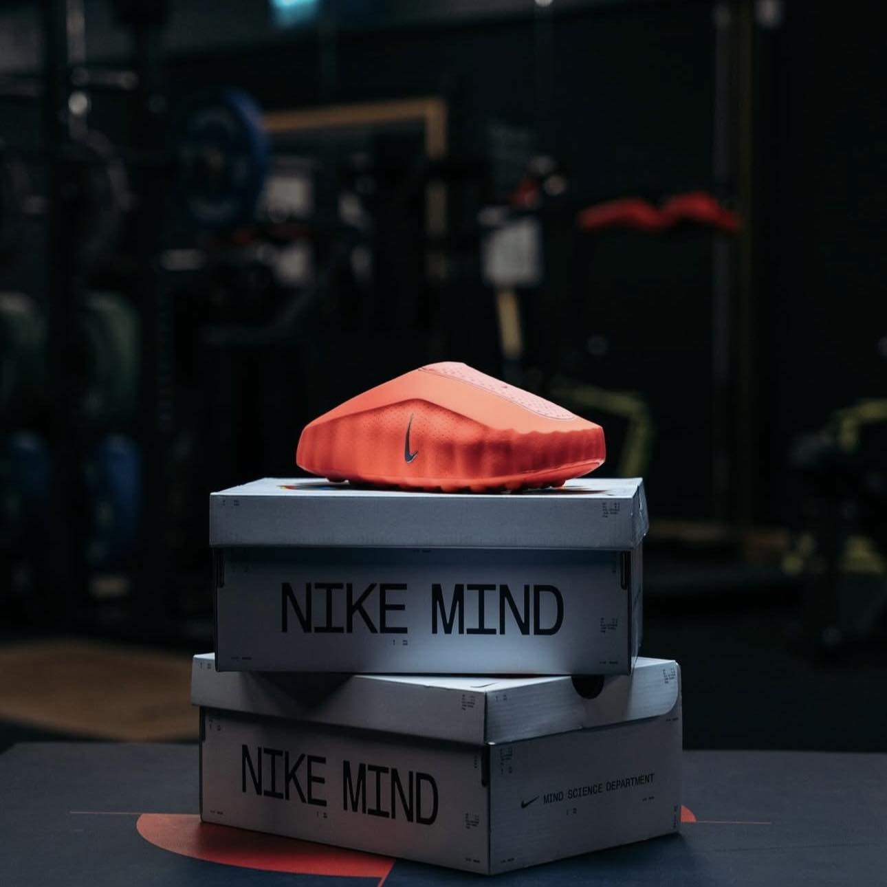Nike Mind 001 Slide “Light Smoke Grey , Solar Red” Preorder 