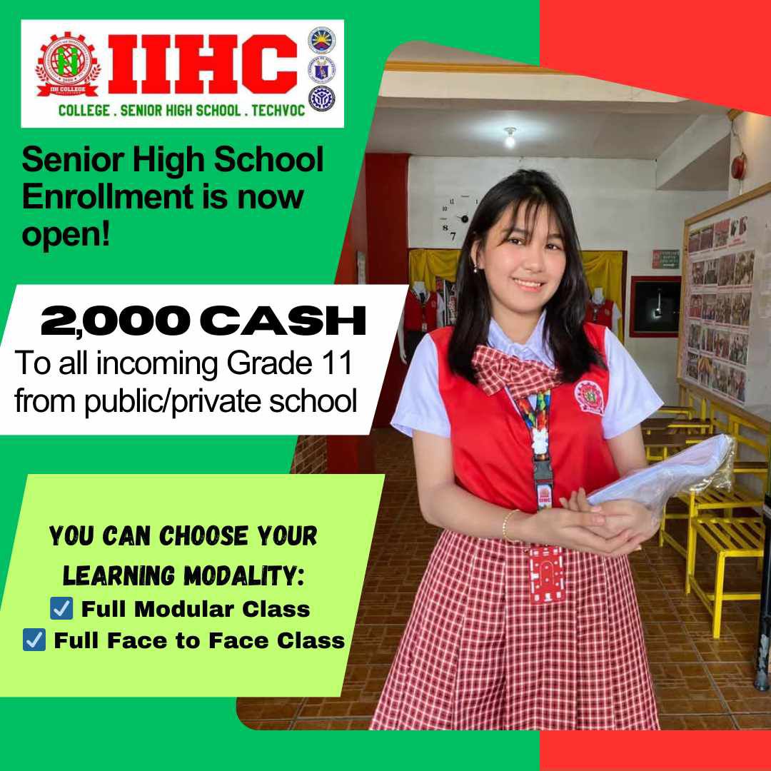 IIHC - EARLY REGISTRATION FOR SENIOR HIGH SCHOOL YEAR 2025-2026 IS NOW ...