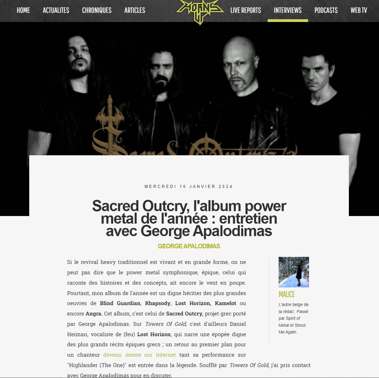 Sacred Outcry - ⚔ INTERVIEW ALERT ⚔ After the highest...