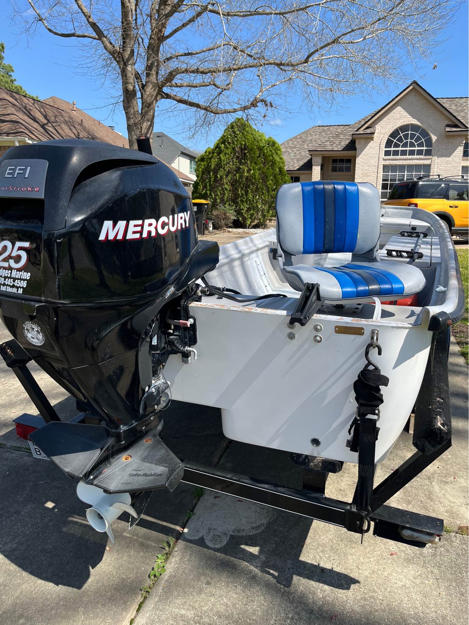 20ft Cobra River boat with 25 HP EFI O/B Mercury and EZ Loader trailer ...
