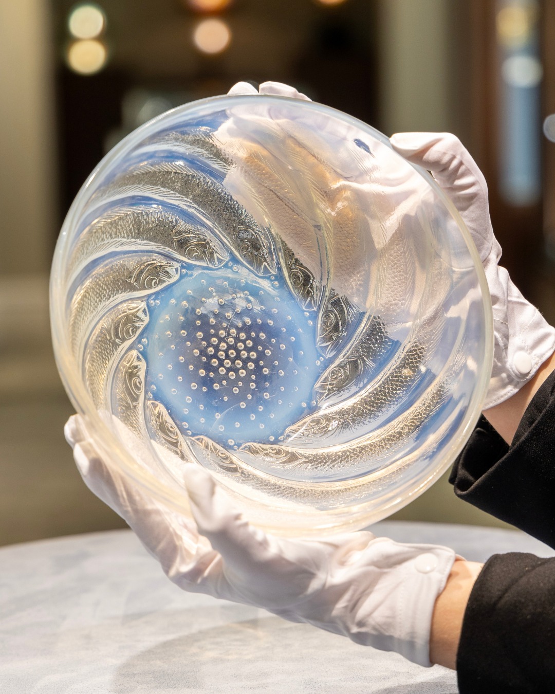 Rene Lalique's 1935 Fontaine Poissons glass panel