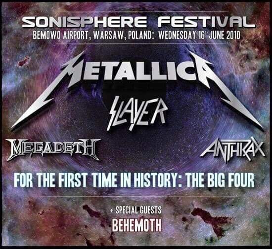 June 16th, 2010: The legendary Big 4 of Thrash—Metallica, Slayer