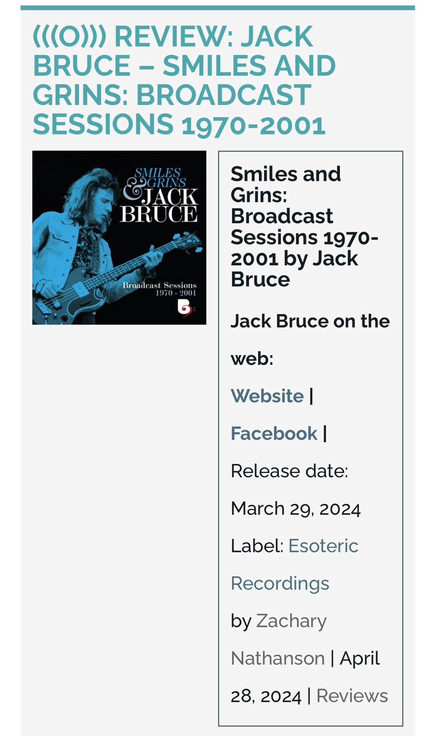 The latest Jack Bruce boxset is coming! HALFWAY TO THE STARS – THE