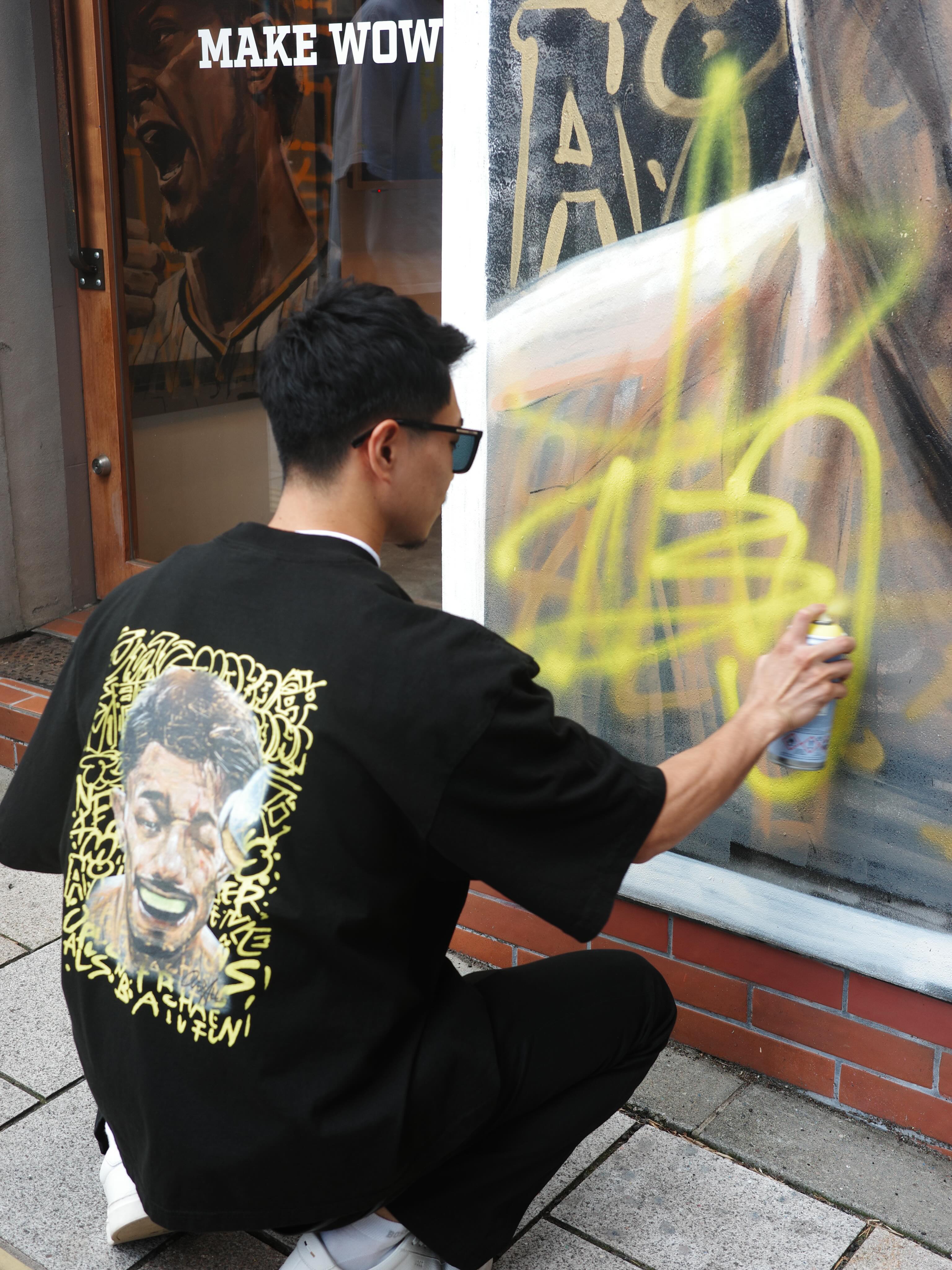 中谷潤人 Tシャツ ブラック 中谷潤人 × OVER ALLs Tシャツ 中谷潤人 販売情報】 JUNTO NAKATANI × OVER ALLs コラボTシャツの販売