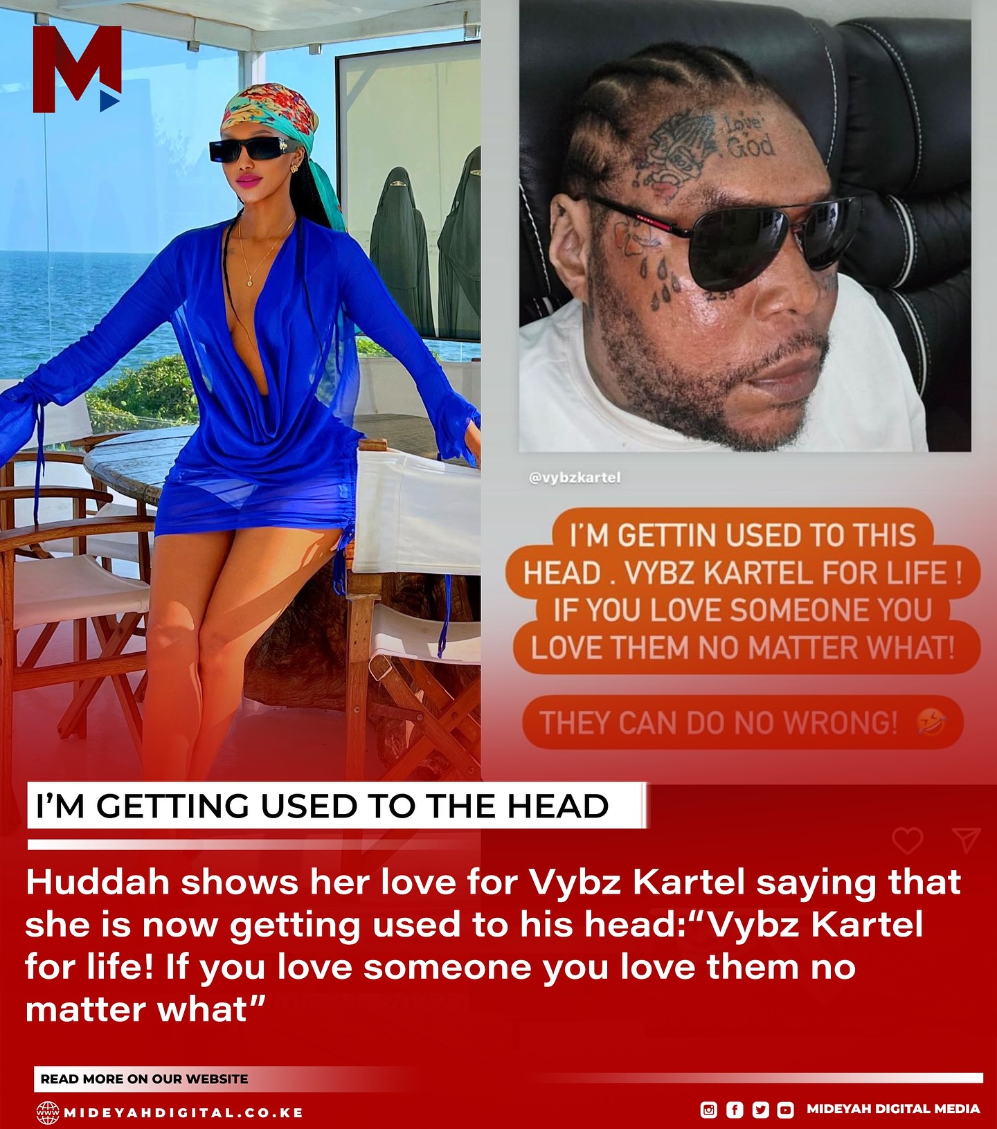 Vybz Kartel and his girlfriend Sidem who loves him not for his 