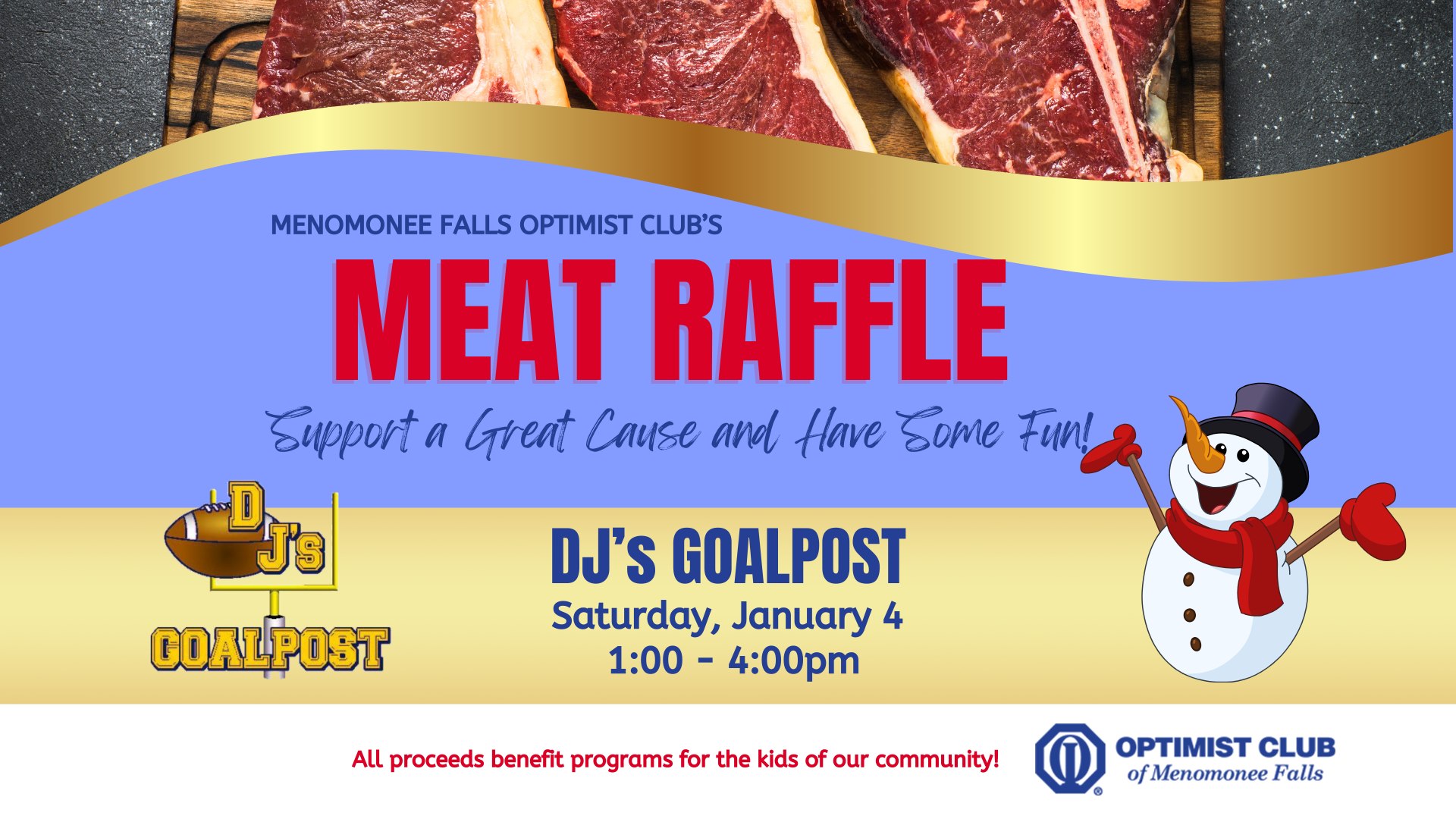 Optimist Club Meat Raffle at DJ's Goalpost