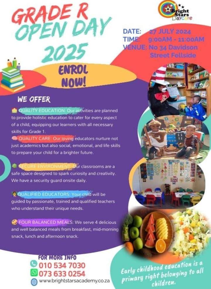 Admissions for 2025 Grade R are... - Bright Stars Daycare | Facebook