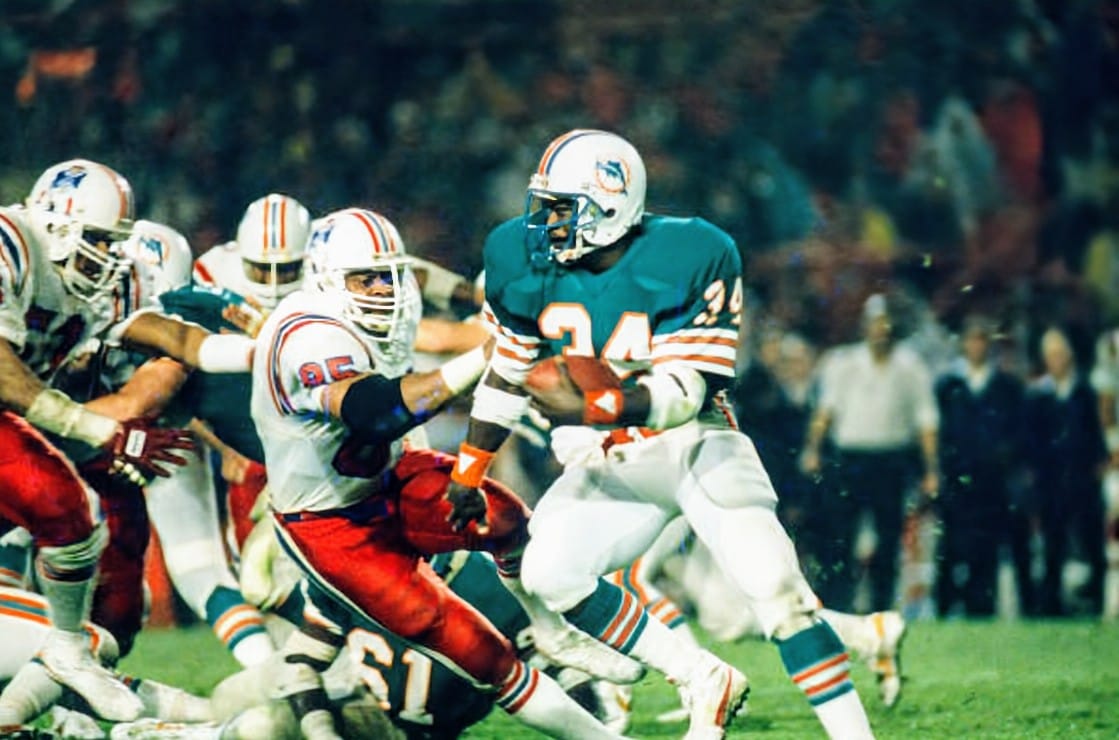 December 16, 1985: Miami Dolphins fullback Woody Bennett is