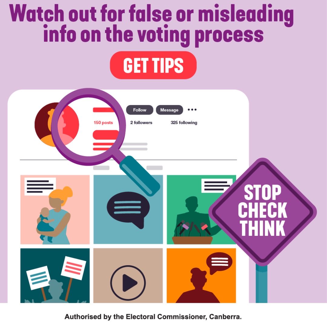 Groote - STOP CHECK THINK! The Federal Election is on Saturday the 3rd ...