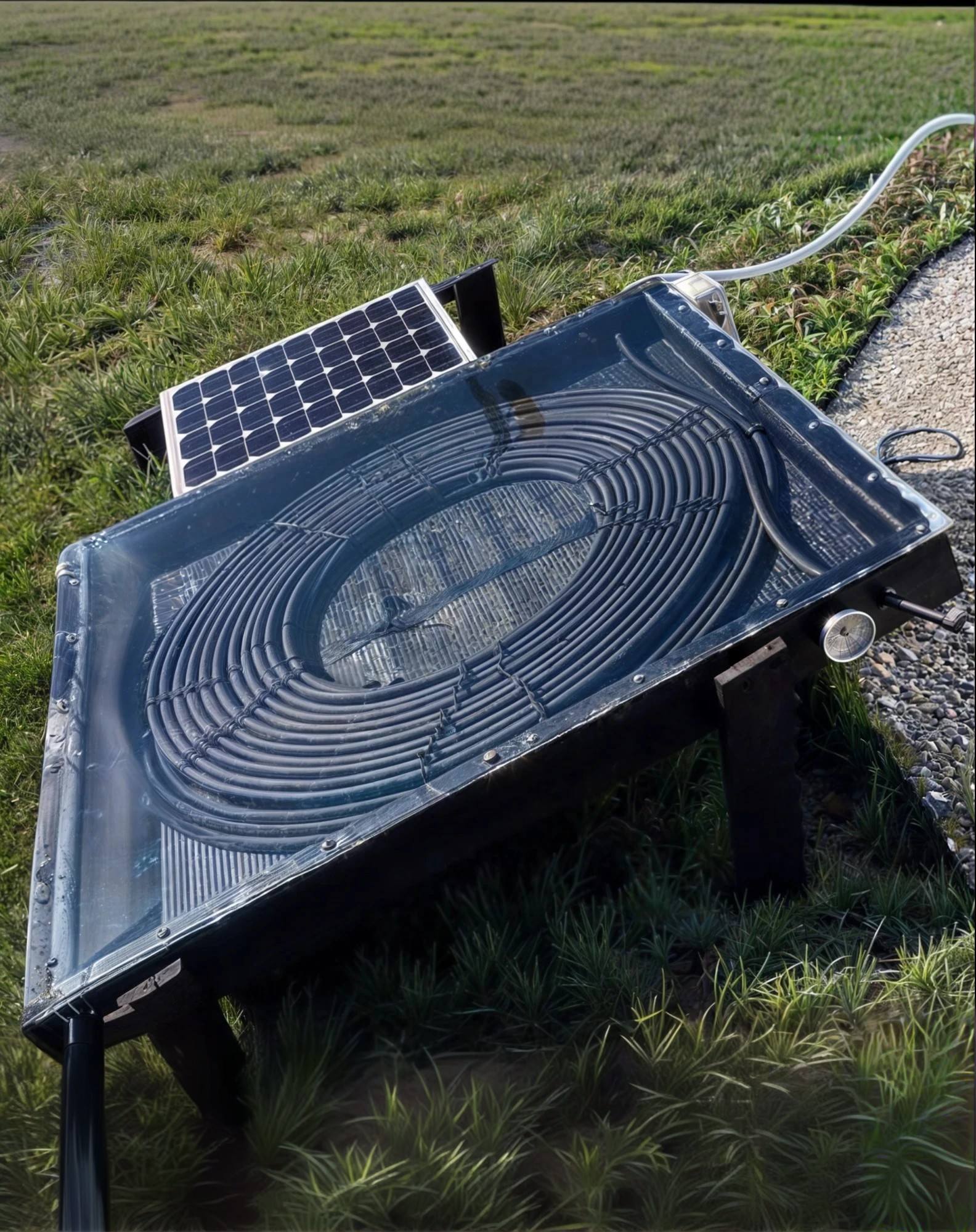 How to build a Simple and Inexpensive Pex Coil Solar Thermal Water Hea