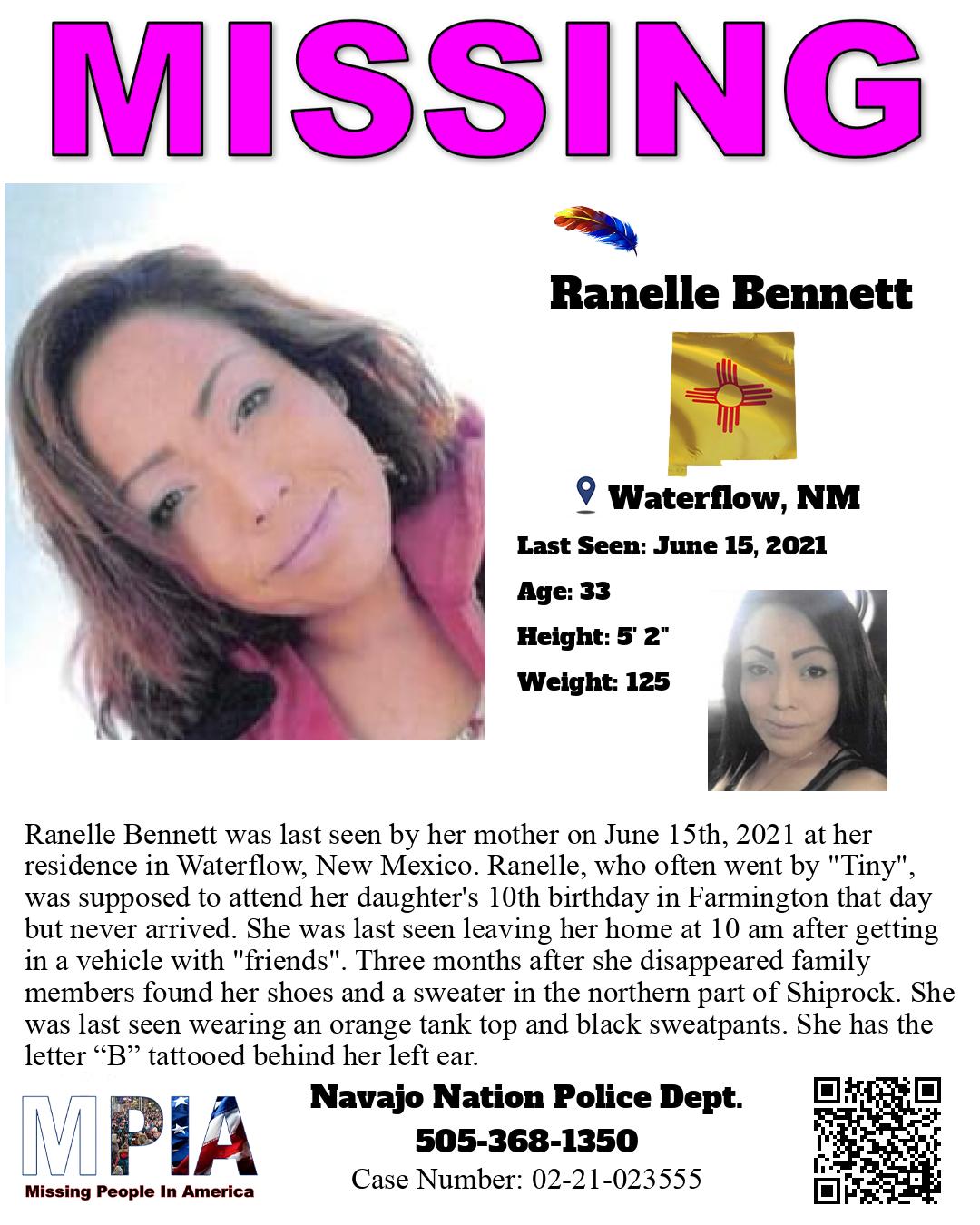 Ranelle Bennett was last seen... - Missing People In America