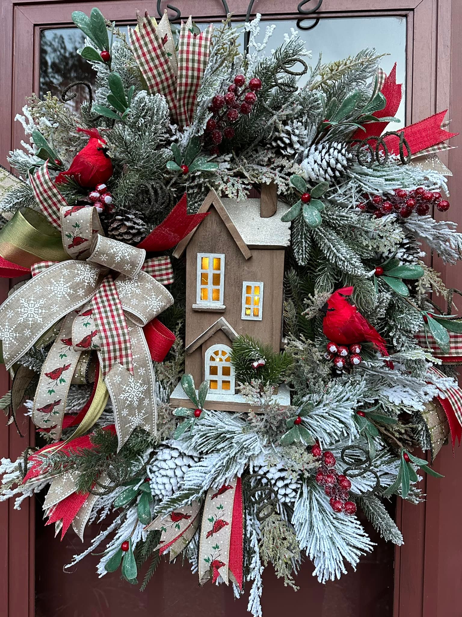 Festive Kirkland Signature holiday wreath is pre-lit with LED