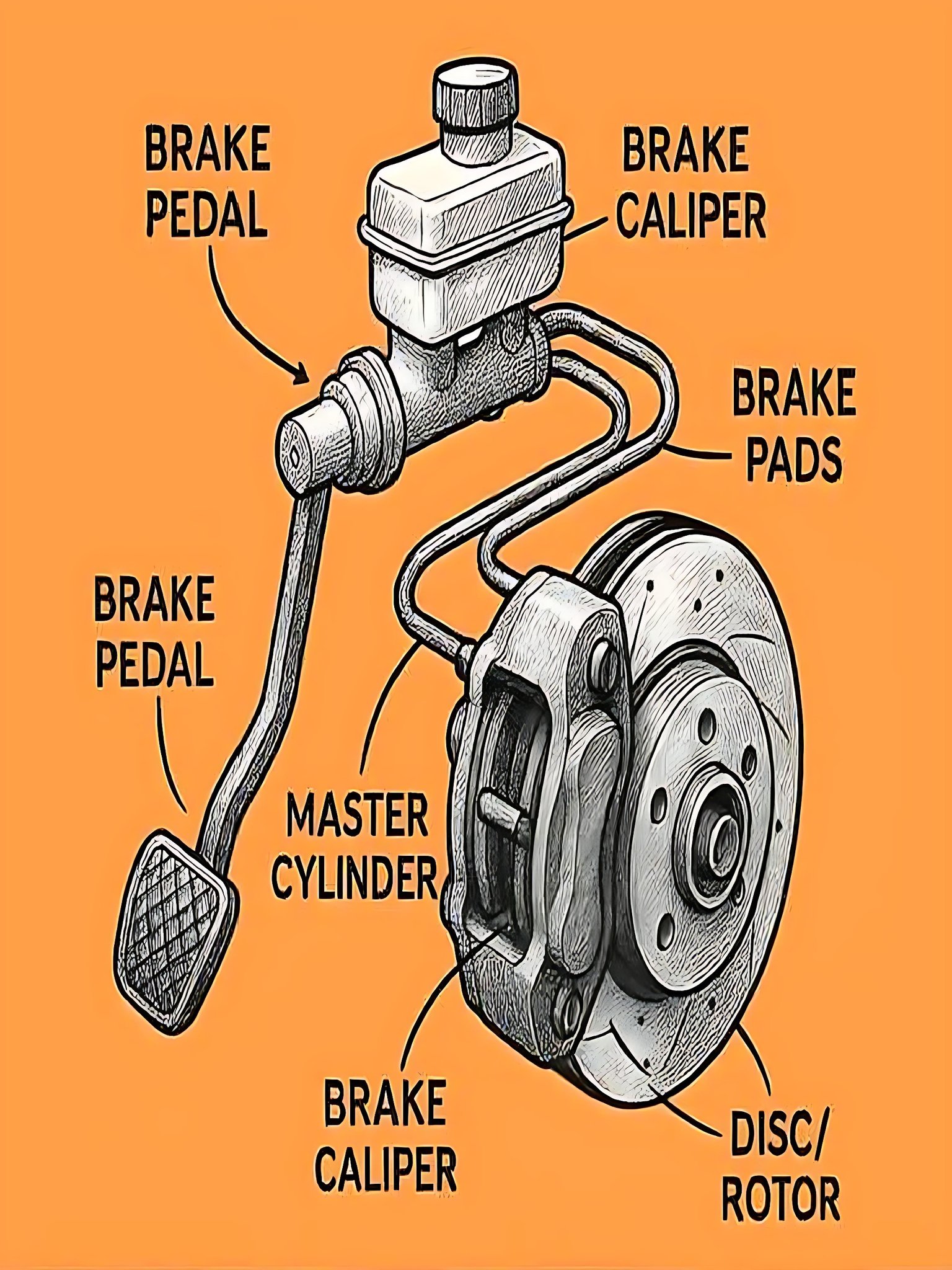 MECHANIC | simple diagram of a car brake system : | Facebook