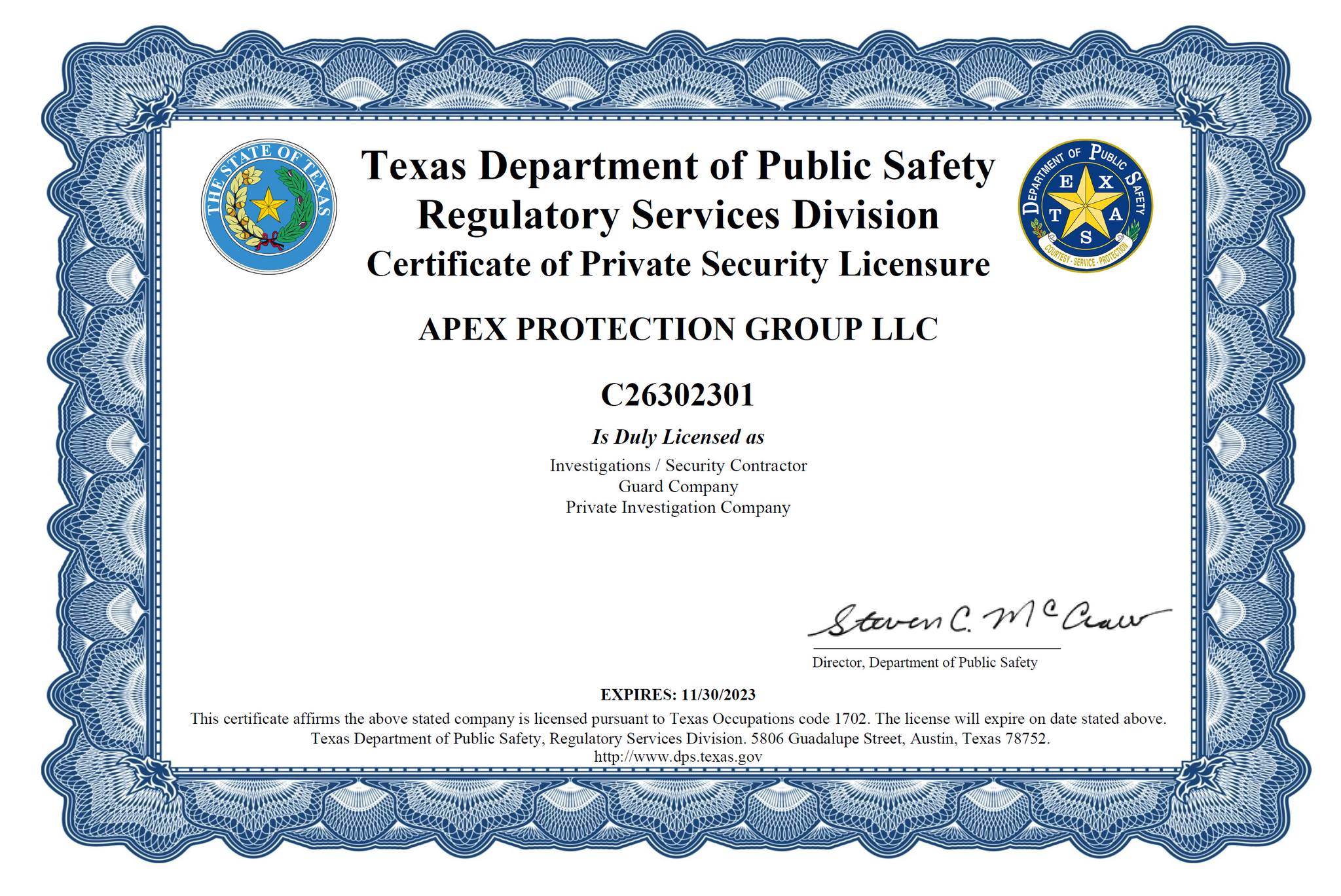 APEX Protection Group LLC | Allen TX