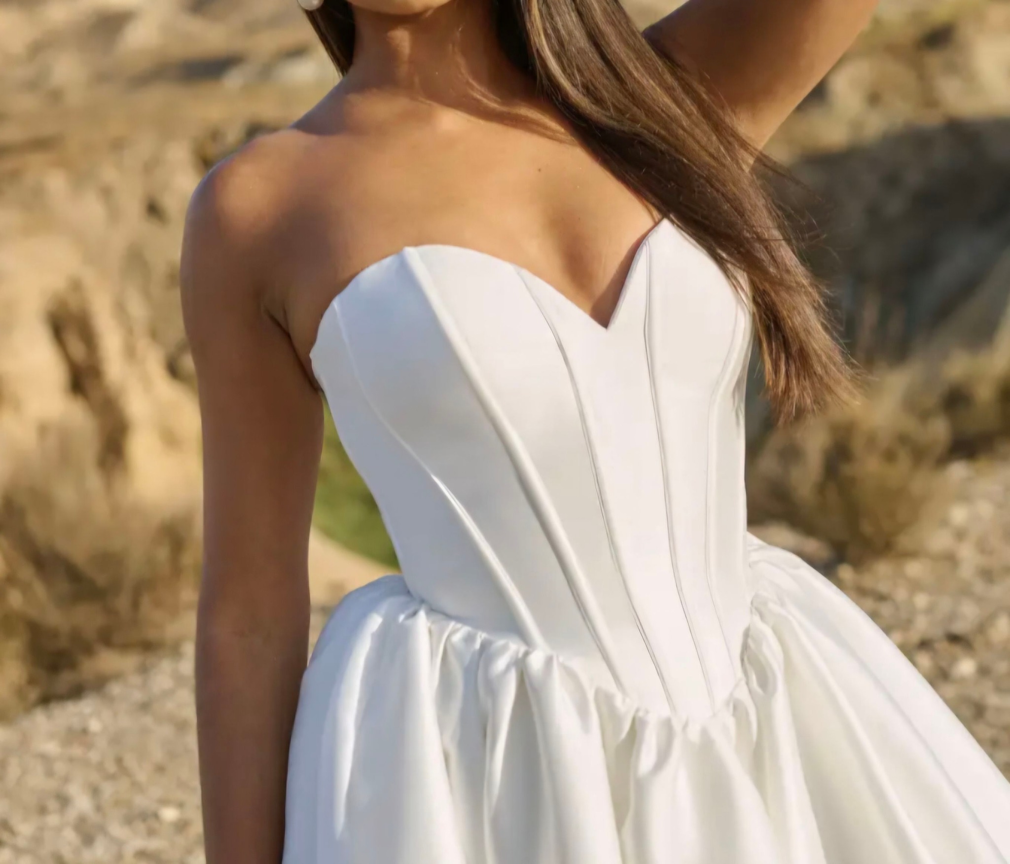 red velvet dress long sleeve Red V-neck Velvet Long Sleeves A-line Empire Bridesmaid Dress main image 1