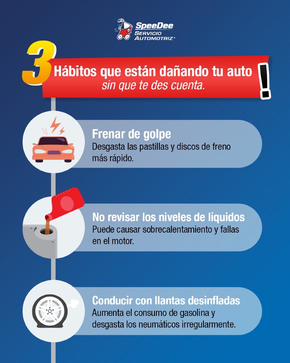 SpeeDee - 🚗 ¿Estás dañando tu auto sin darte cuenta? 😱 Te contamos 3 ...