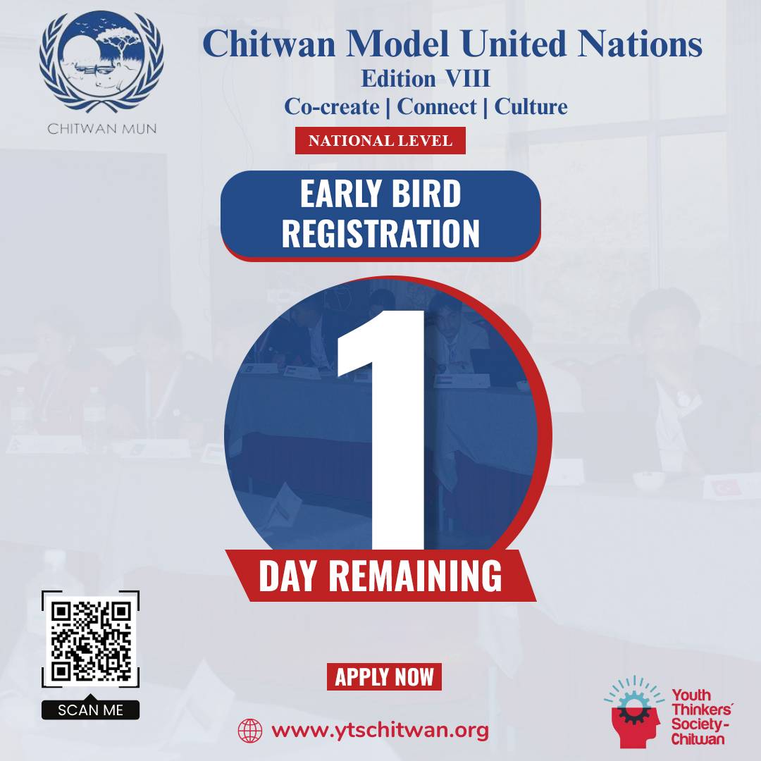 𝟏 𝐝𝐚𝐲 𝐫𝐞𝐦𝐚𝐢𝐧𝐢𝐧𝐠 𝐞𝐚𝐫𝐥𝐲 𝐛𝐢𝐫𝐝!... - Chitwan Model United Nations