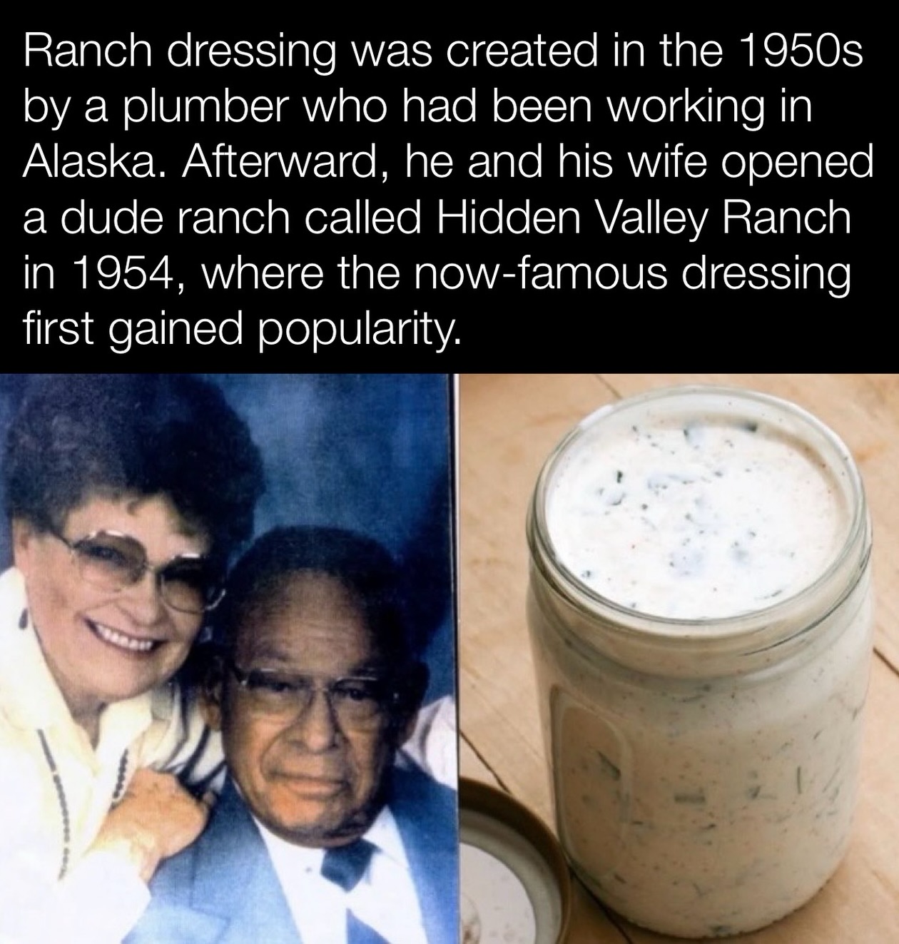 was ranch dressing invented by a black man in the 1950s Steve Henson, Nebraska-born cowboy, plumber, and cook. Henson developed the buttermilk-based dressing while working in Alaska before moving to California to open Size:XL (16- 18) grade_d Monkey Funny Meme Cool