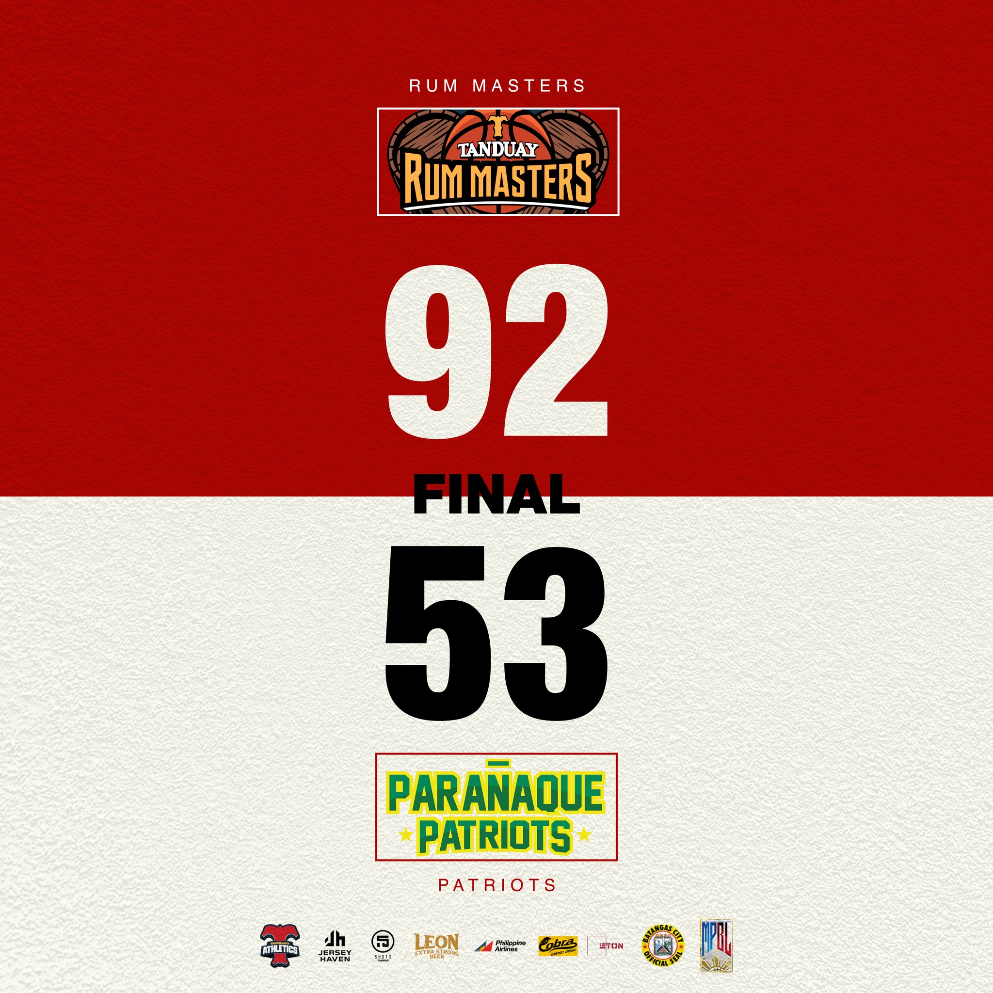 Tanduay - The Batangas City Tanduay Rum Masters secured a much-needed ...