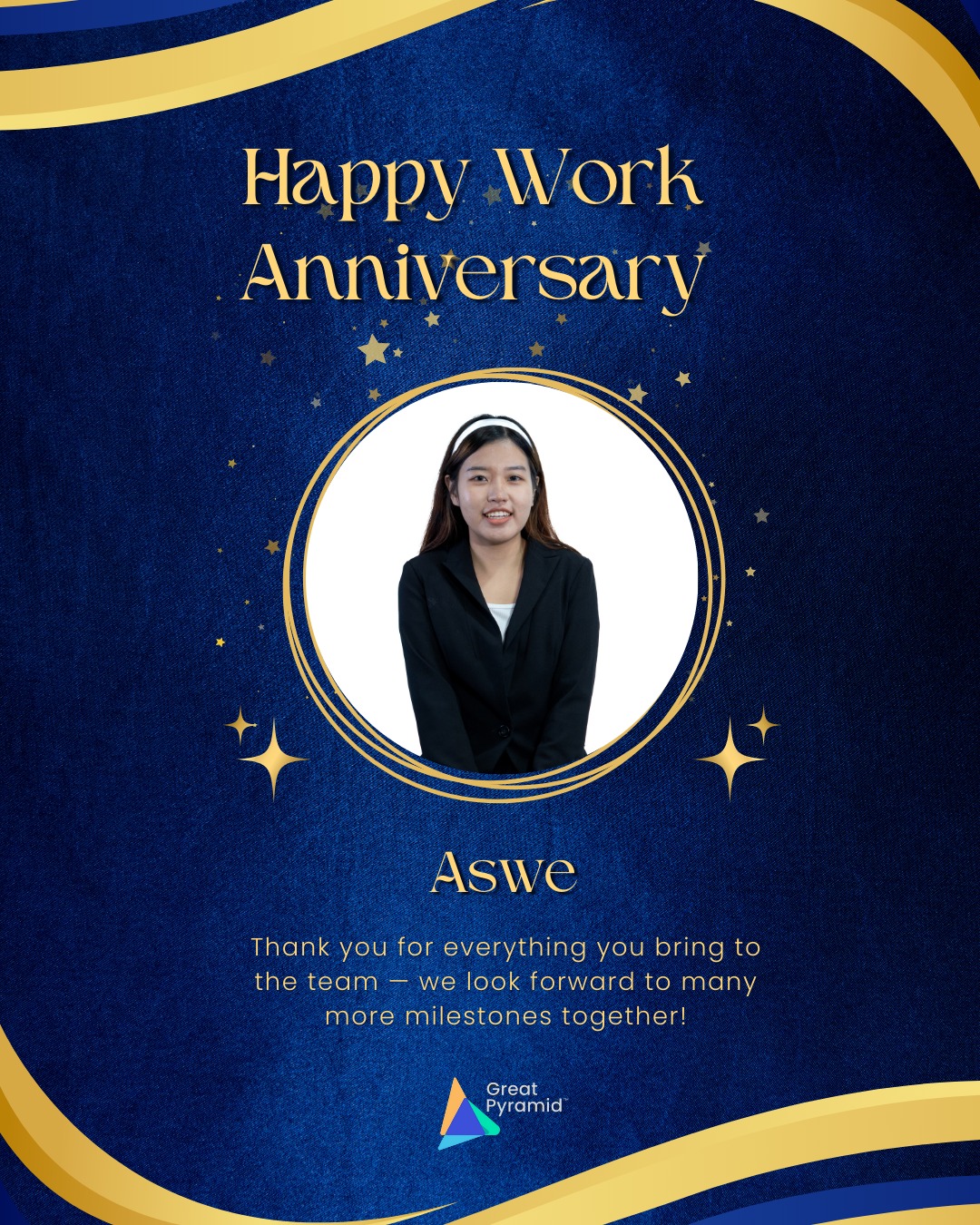 Great - 🎉 Happy Work Anniversary! 🎉 Cheers to 3 incredible years, Aswe ...