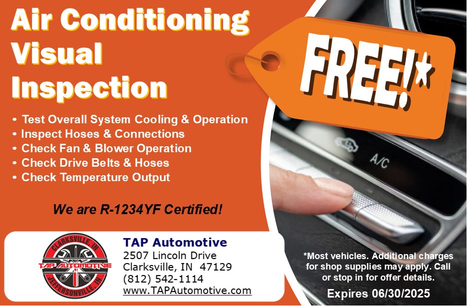 TAP - FREE AIR CONDITIONING VISUAL INSPECTION* Test Overall System ...