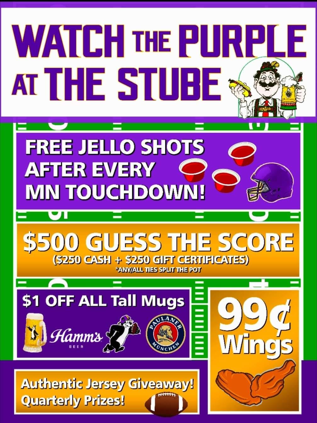 Hastings Bierstube - 🏈 Vikings game today at noon! Come watch the game ...