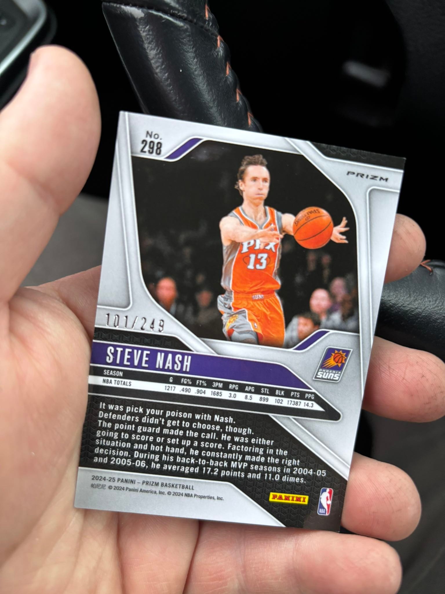 Pulled first numbered NBA card, Steve Nash 101/249