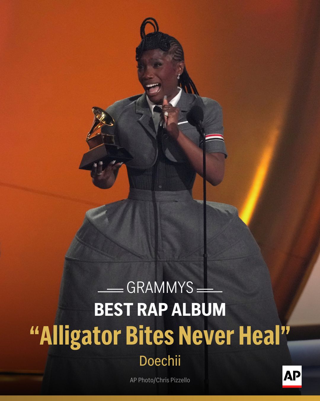 Doechii won the Grammy for best rap album for “Alligator Bites
