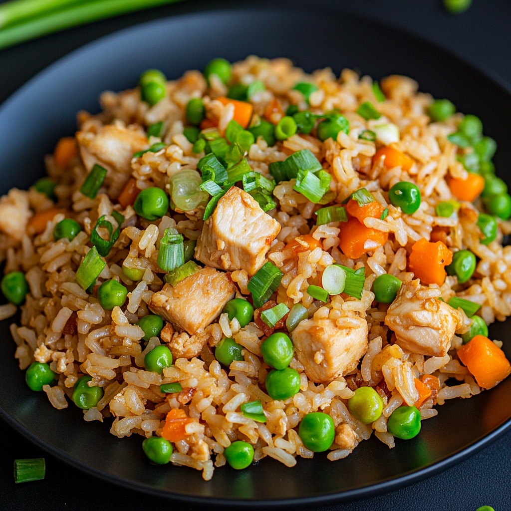 Recette - Riz frit au poulet facile (Pour 4 personnes) Ingrédients : 2 ...