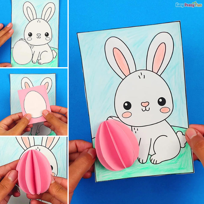 🐰 3D Easter Bunny Coloring Page - Easy Peasy and Fun
