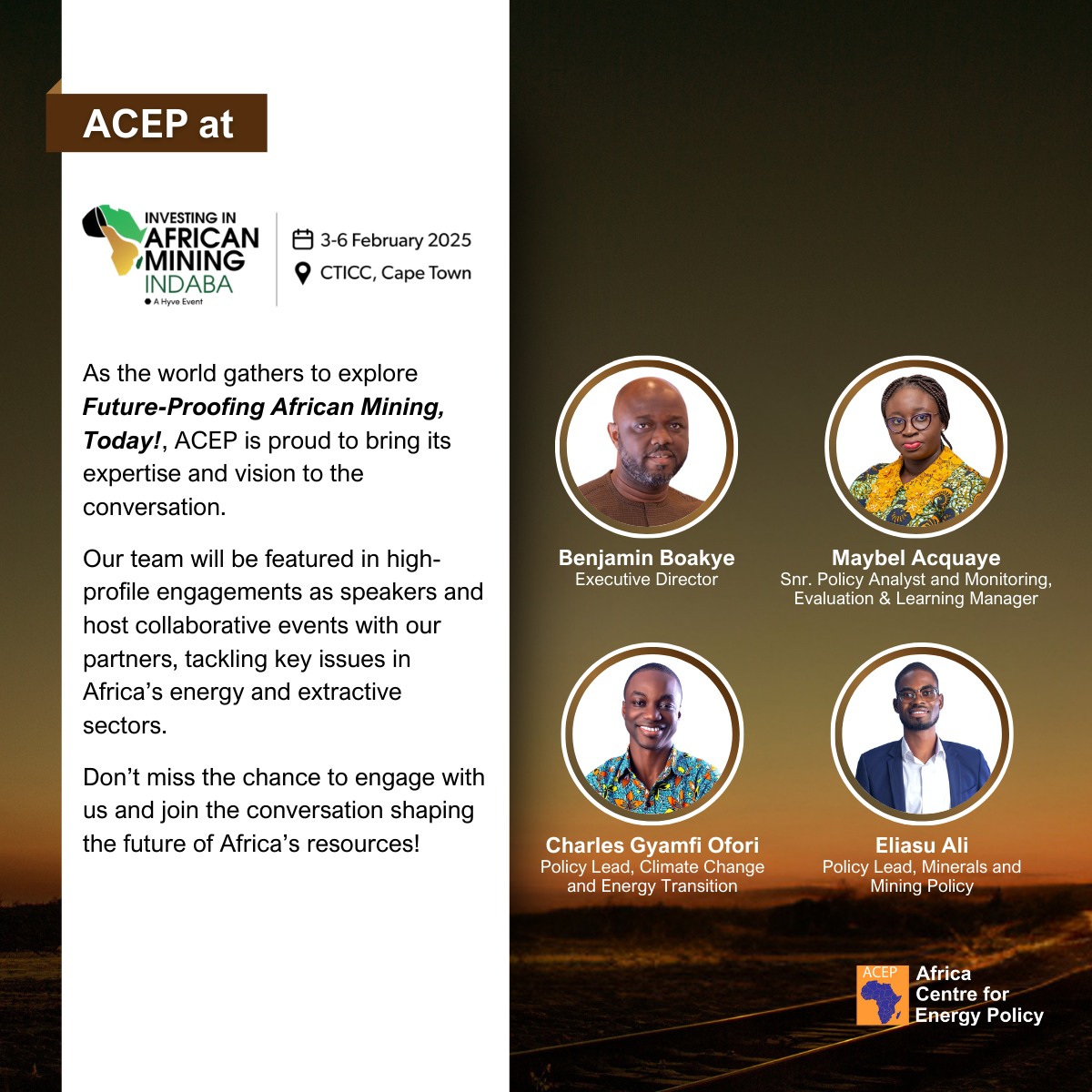 Africa - 𝐀𝐂𝐄𝐏 𝐚𝐭 𝐈𝐧𝐯𝐞𝐬𝐭𝐢𝐧𝐠 𝐢𝐧 𝐀𝐟𝐫𝐢𝐜𝐚𝐧 𝐌𝐢𝐧𝐢𝐧𝐠 𝐈𝐧𝐝𝐚𝐛𝐚 𝟐𝟎𝟐𝟓! As the world ...