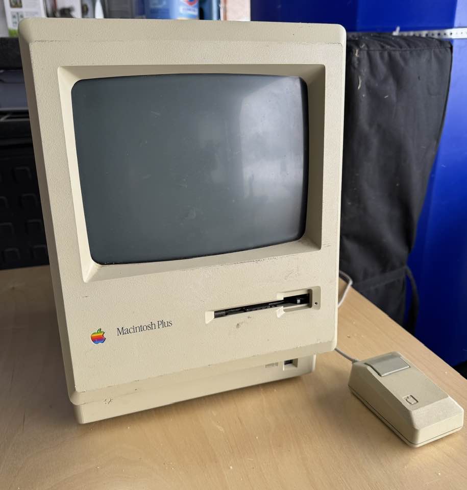 Vintage Apple Macintosh Plus from 1986 still working