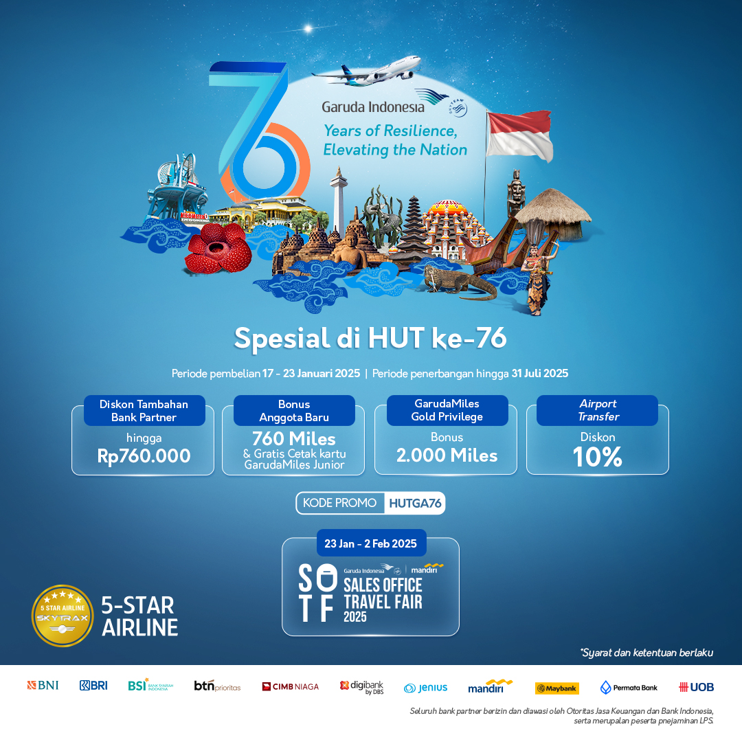 Garuda - Garuda Indonesia 76th Anniversary Special Offer! 🎉 Rayakan 76 ...
