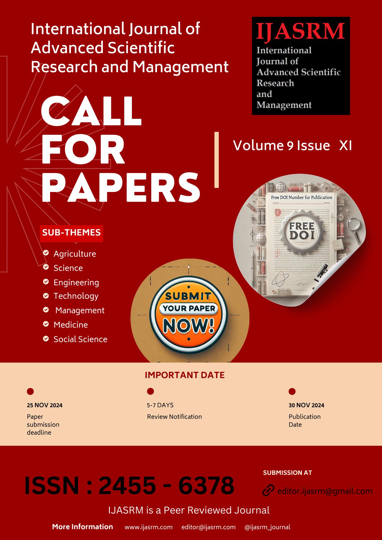 International Journal of Advanced Scientific Research and Management