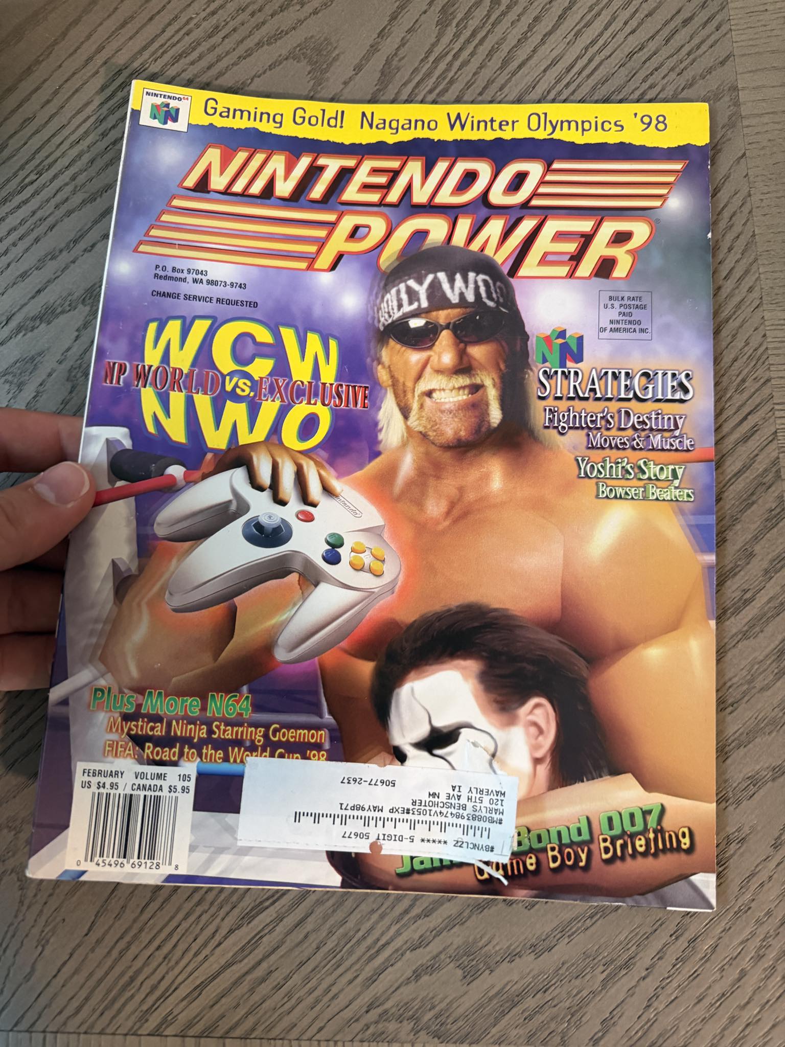 Reading the February 1998 issue of Nintendo Power Magazine with
