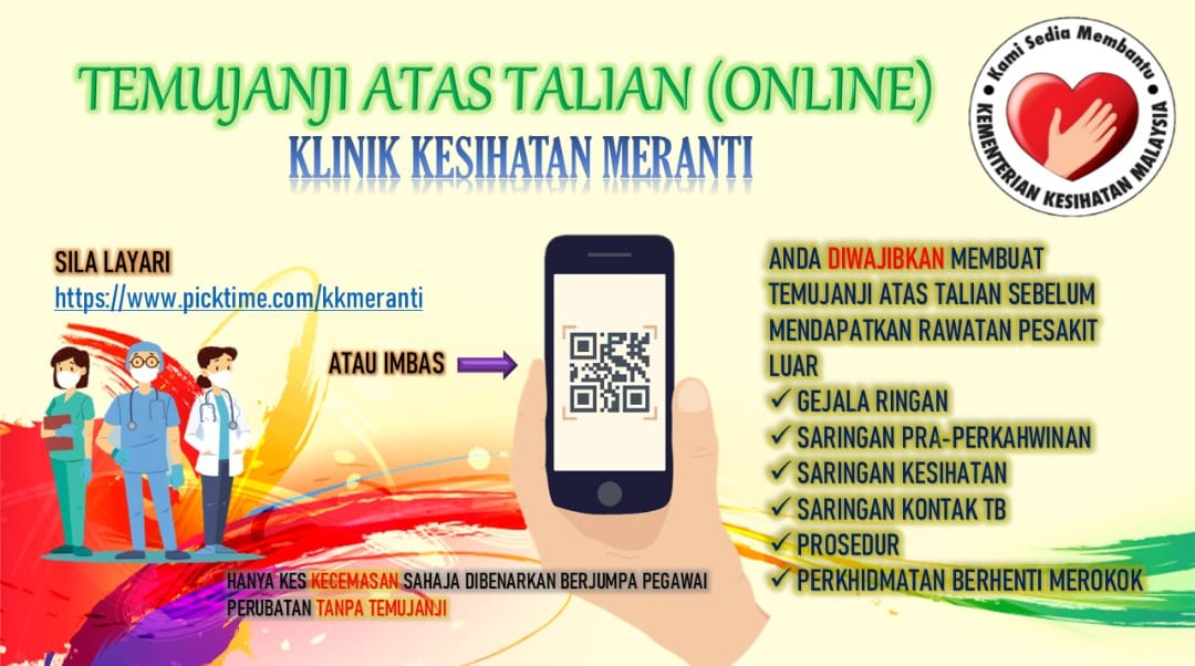 Klinik Kesihatan Meranti Assalamualaikum Sila Layari Https Www Picktime Com Kkmeranti Untuk Membuat Sebarang Urusan Dan Temujanji Kecuali Kes Kes Kecemasan Terima Kasih Facebook