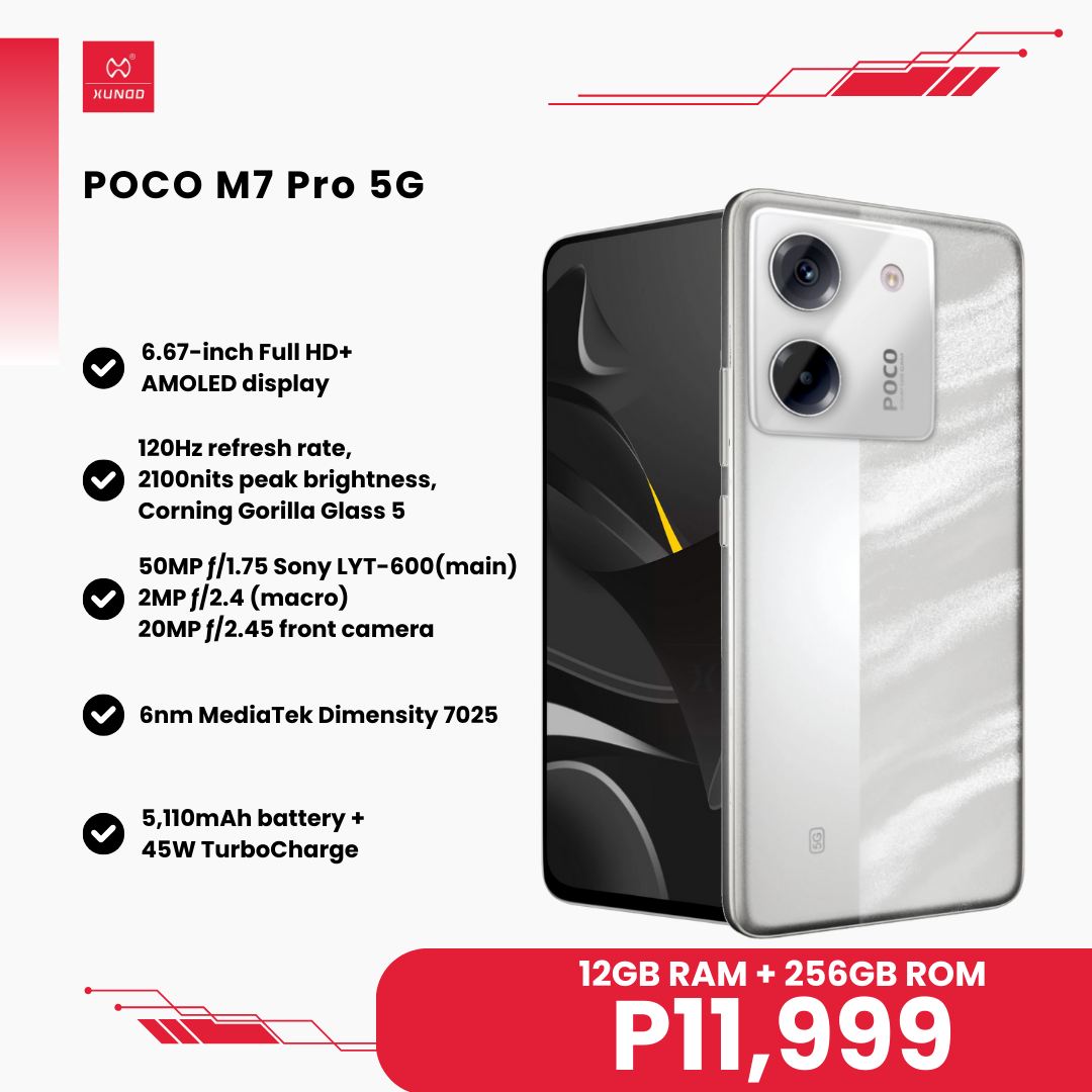 XUNDD - NEW! POCO M7 Pro 5G 12GB RAM/256GB ROM - P11,999 Visit us at ...