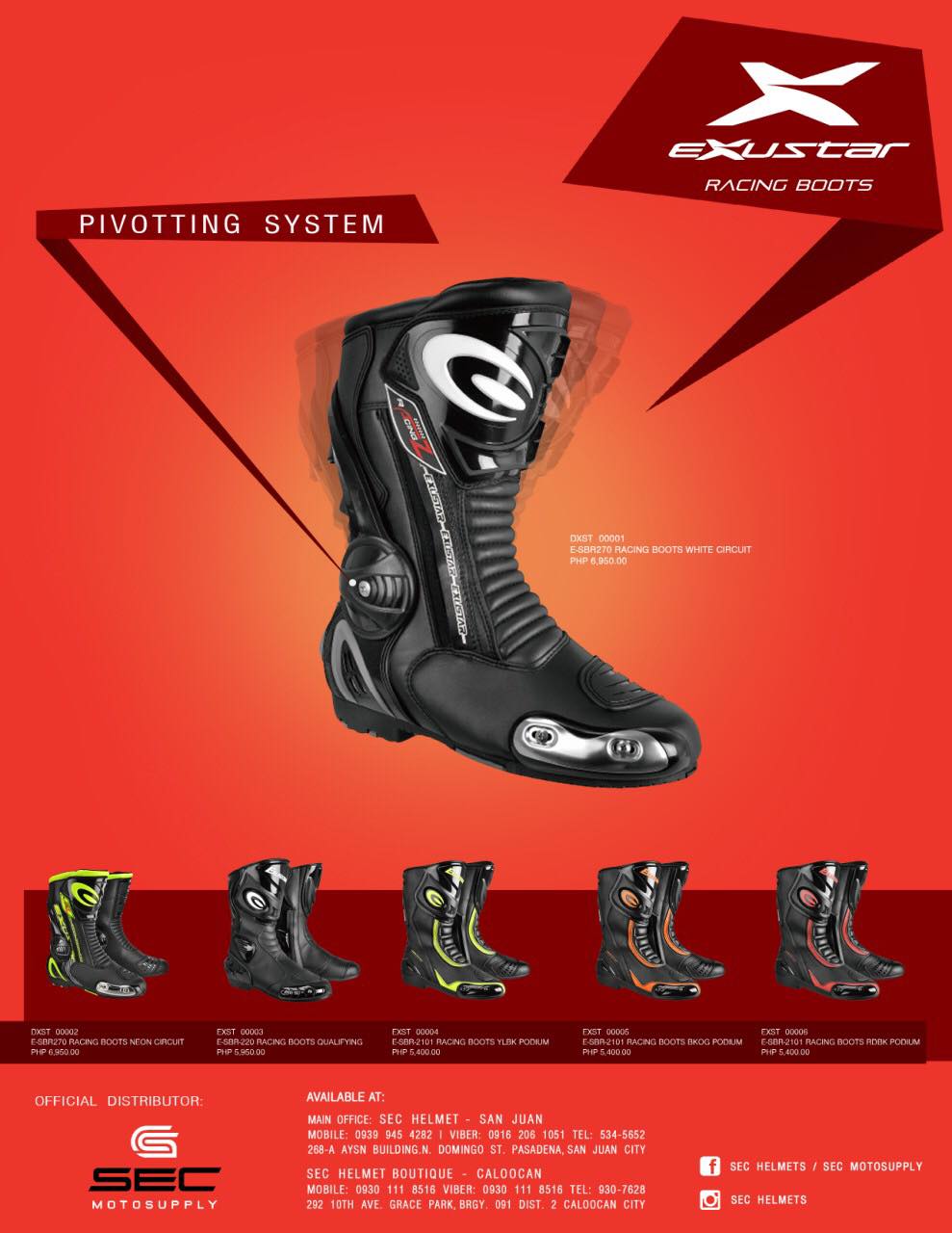 SEC - Exustar Racing boots E-SBR270: quality protection