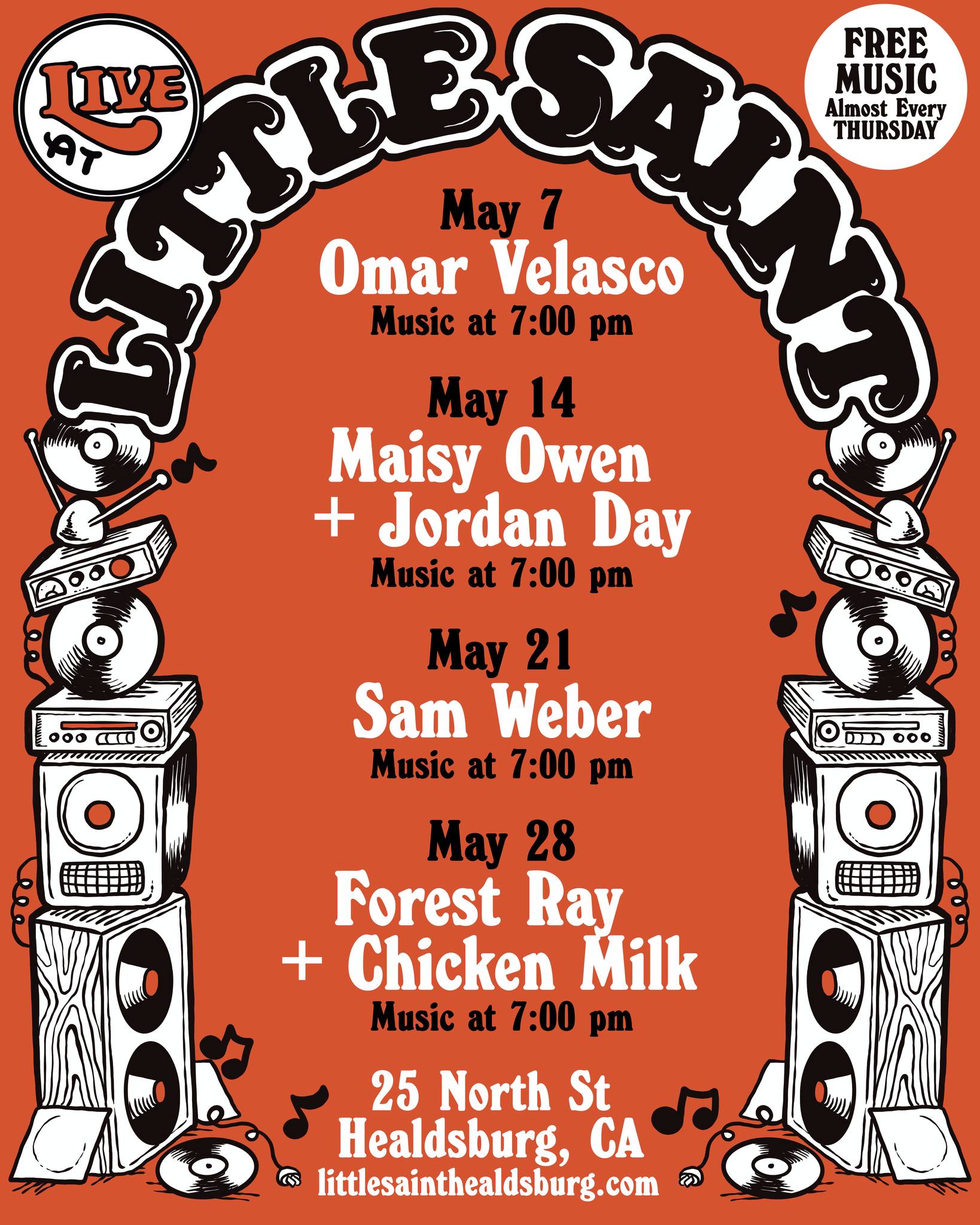 Free live music at Little Saint Healdsburg every Thursday