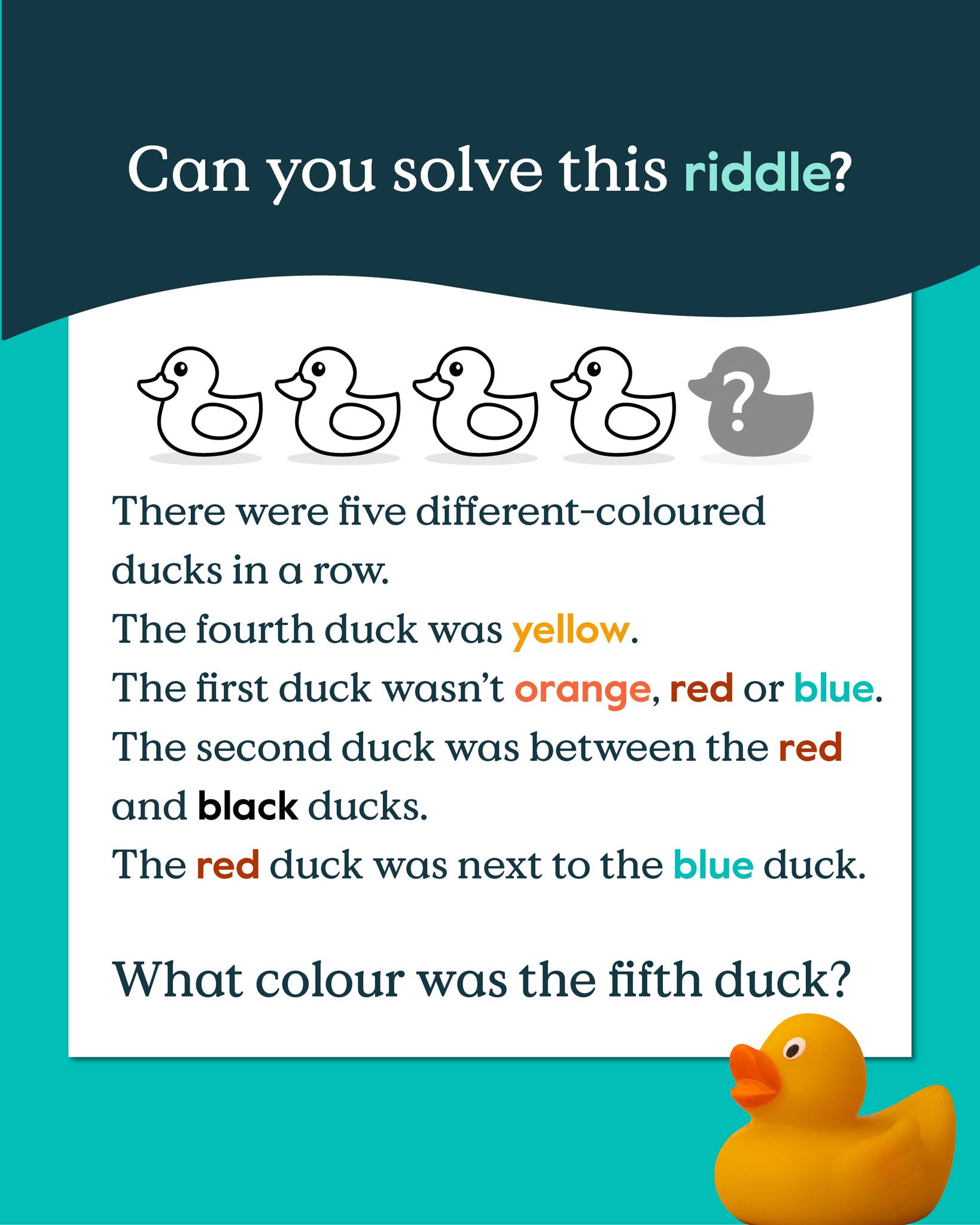 Learning - Riddle me this! 🦆 Can you solve the riddle? Do you know any ...