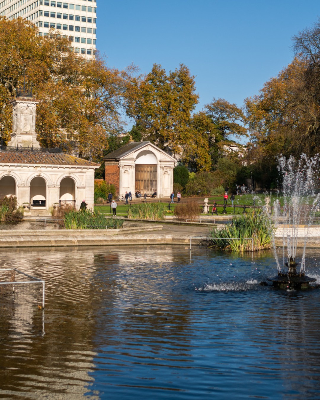 The Italian Gardens are an ornamental water garden in Kensington