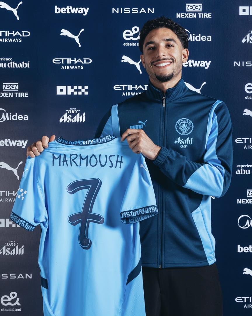 Manchester City new number 7, Omar Marmoush. 👏🏿