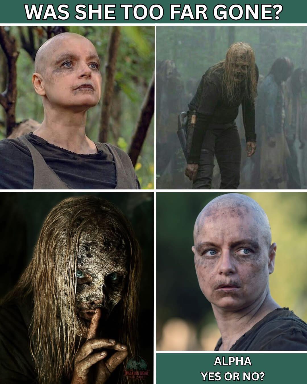 Was Alpha from The Walking Dead too far gone?