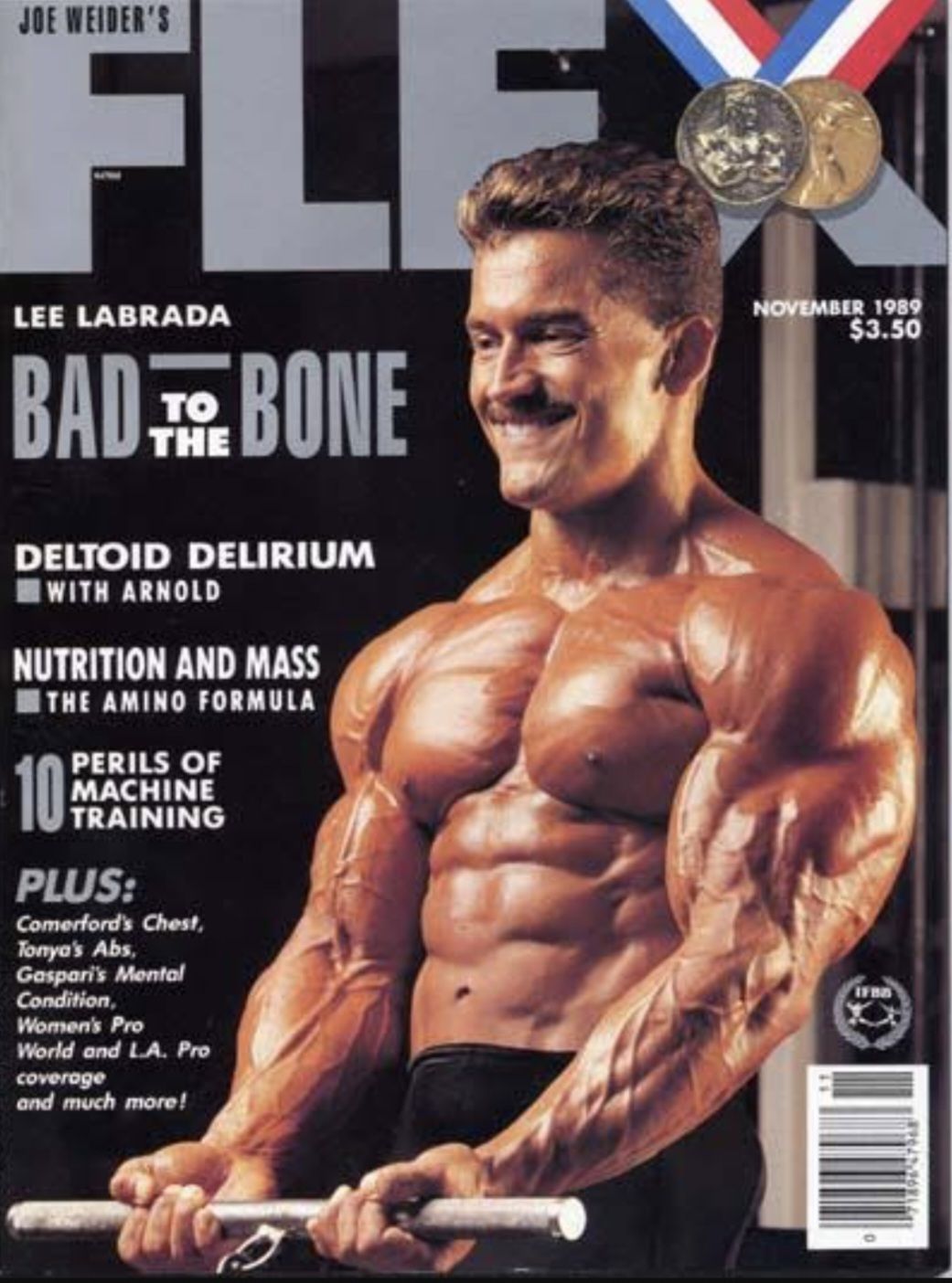 Lee Labrada on the Cover of FLEX Magazine November 1989.