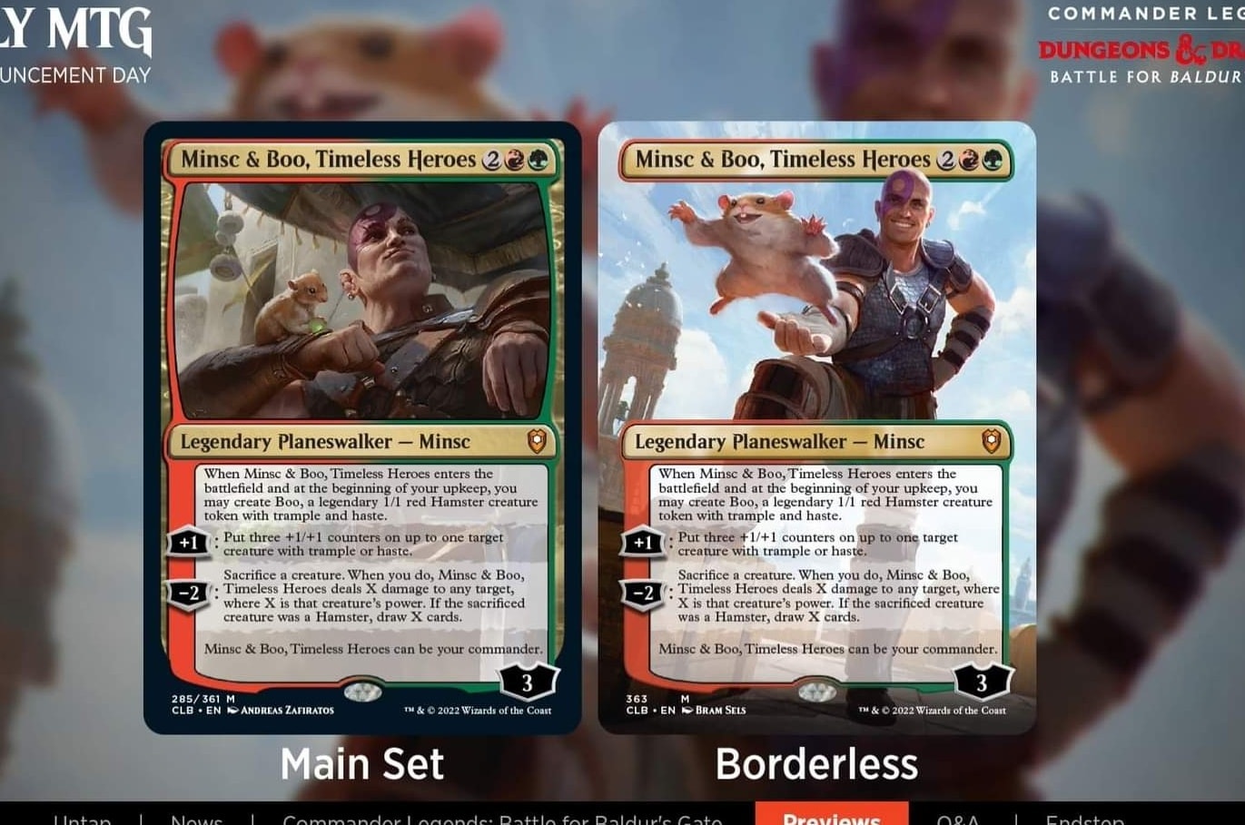 mtg minsc and boo commander deck & Boo, Timeless Heroes +1/+1 Counters Magic Custom a legendary 1/1 red Hamster creature token with trample and haste Minsc & Boo, Timeless Heroes