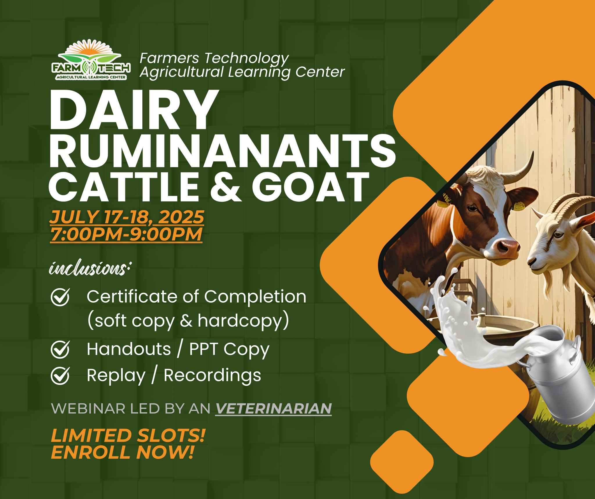 Philippine - 🐄🐐 WEBINAR ALERT! Dairy Ruminants: Cattle and Goat 📅 Learn ...