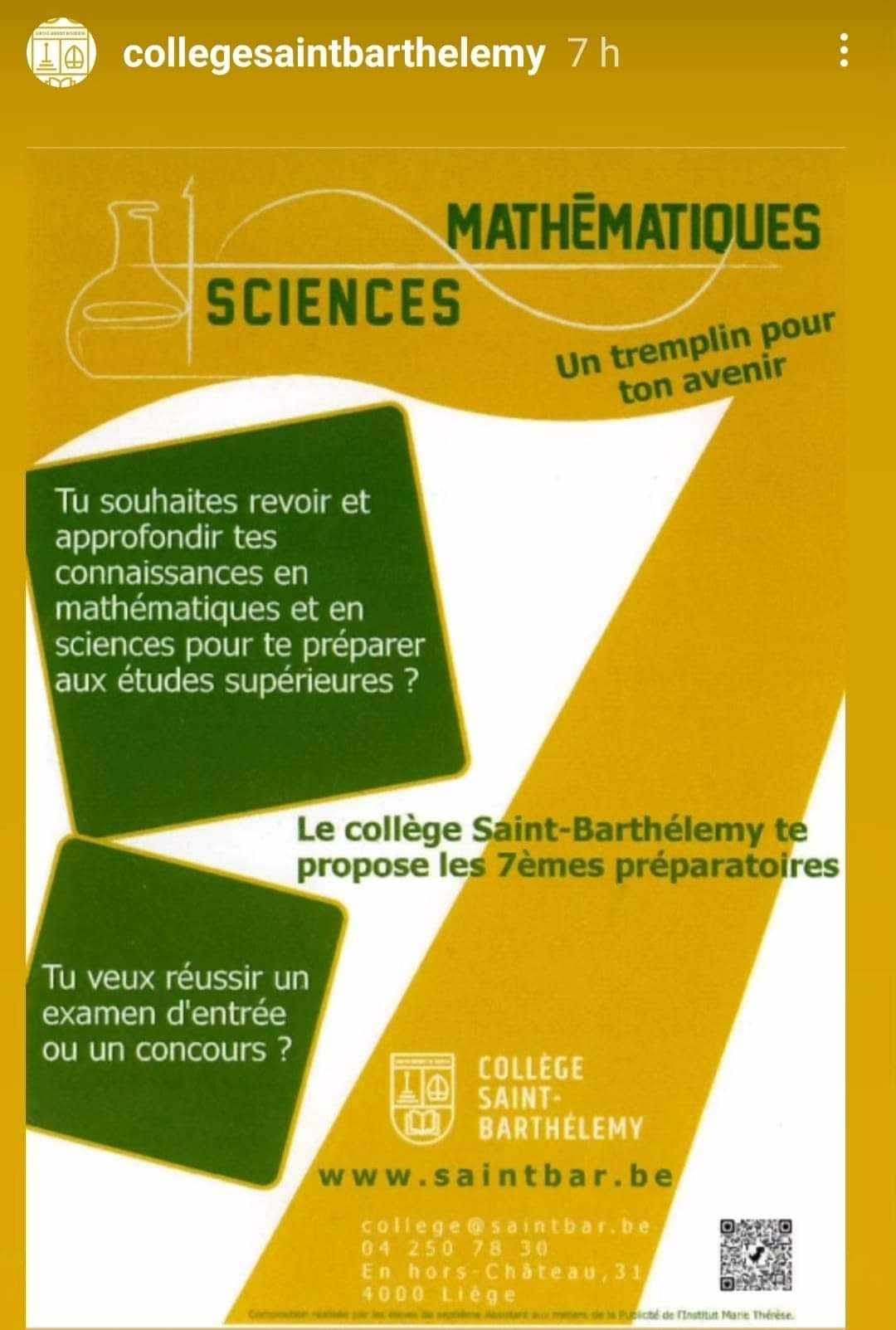 7èmes préparatoires... - 7èmes préparatoires math et sciences